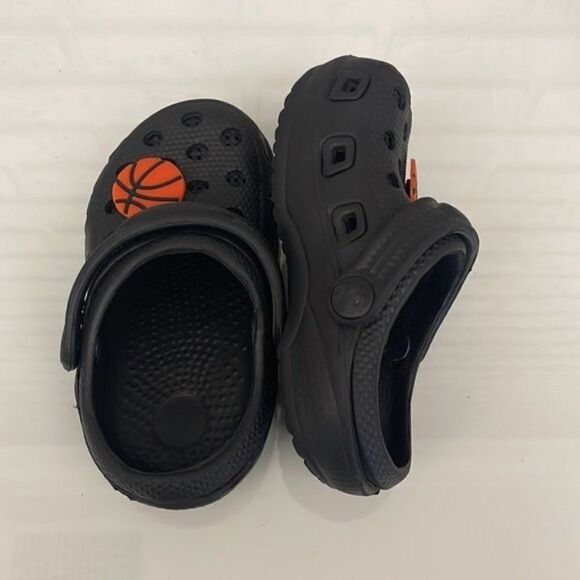 Kids Black Rubber Slip-on shoes Size C 24 - Picture 4 of 6